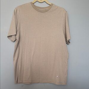 Daniel Cremieux Beige Striped Crewneck Tee